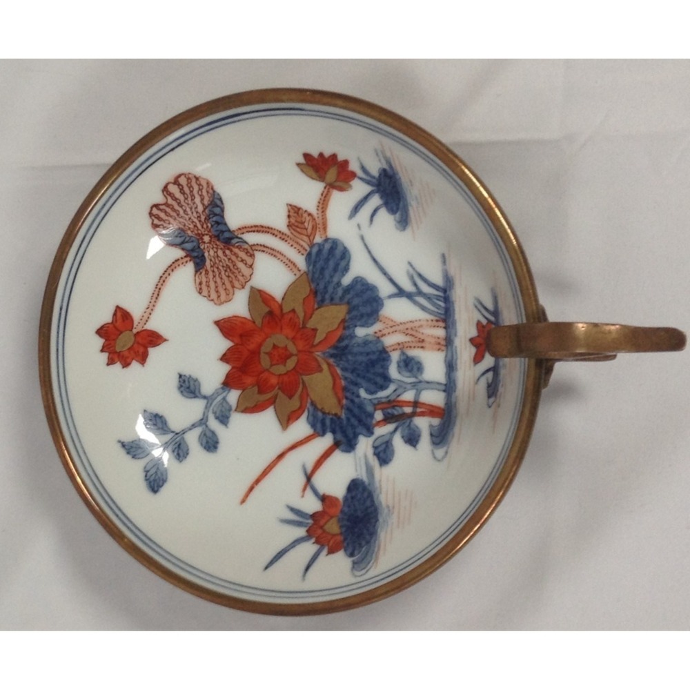 Brass Ardalt Oriental Nappy Dish Hand Painted Hong Kong